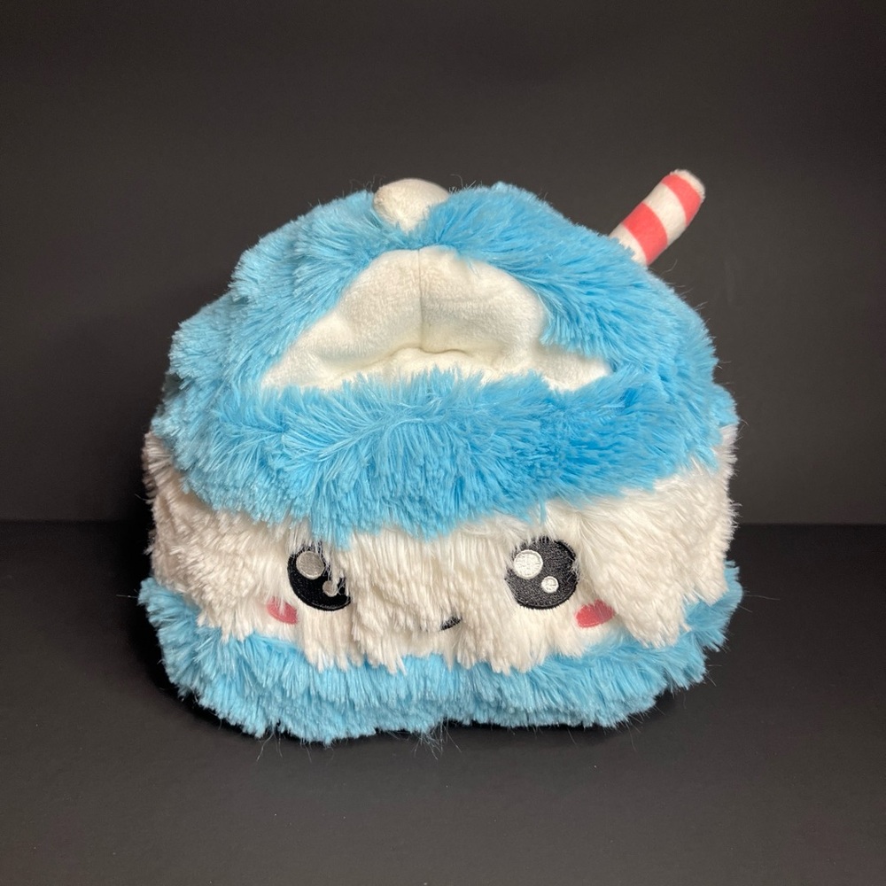 Squishable Milk Carton with Straw Blue White Stuffed Toy Pillow Plush
